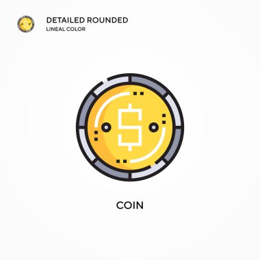 Sikke vektör simgesi. Modern vektör illüstrasyon kavramları. Düzenlemesi ve kişiselleştirmesi kolay.