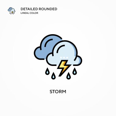 Fırtına vektör simgesi. Modern vektör illüstrasyon kavramları. Düzenlemesi ve kişiselleştirmesi kolay.