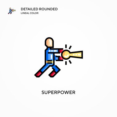 Süper güç vektör simgesi. Modern vektör illüstrasyon kavramları. Düzenlemesi ve kişiselleştirmesi kolay.