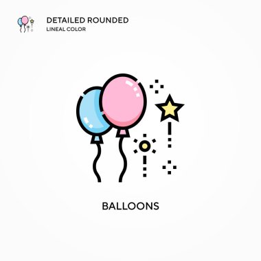 Balon vektör simgesi. Modern vektör illüstrasyon kavramları. Düzenlemesi ve kişiselleştirmesi kolay.