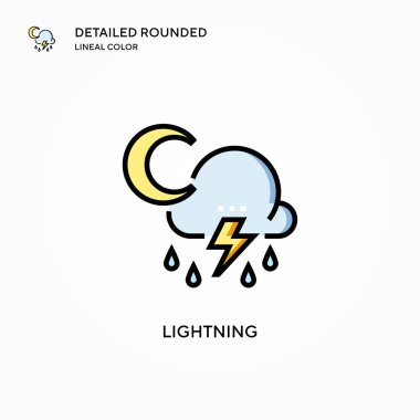 Şimşek vektör simgesi. Modern vektör illüstrasyon kavramları. Düzenlemesi ve kişiselleştirmesi kolay.