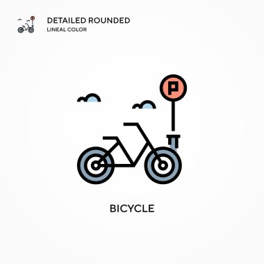Bisiklet vektör simgesi. Modern vektör illüstrasyon kavramları. Düzenlemesi ve kişiselleştirmesi kolay.