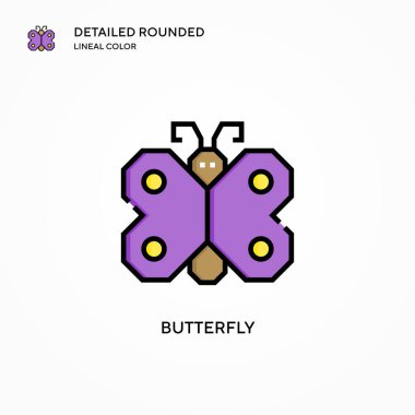 Kelebek vektör simgesi. Modern vektör illüstrasyon kavramları. Düzenlemesi ve kişiselleştirmesi kolay.