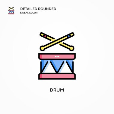 Davul vektör simgesi. Modern vektör illüstrasyon kavramları. Düzenlemesi ve kişiselleştirmesi kolay.