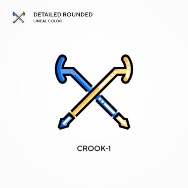 Crook-1 vektör simgesi. Modern vektör illüstrasyon kavramları. Düzenlemesi ve kişiselleştirmesi kolay.