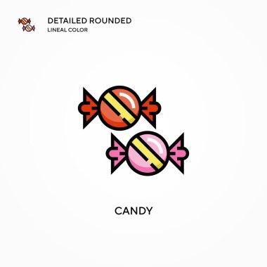 Şeker vektör simgesi. Modern vektör illüstrasyon kavramları. Düzenlemesi ve kişiselleştirmesi kolay.