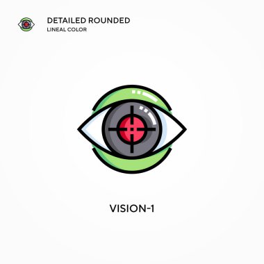 Vision-1 vektör simgesi. Modern vektör illüstrasyon kavramları. Düzenlemesi ve kişiselleştirmesi kolay.