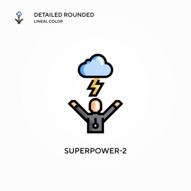 Superpower-2 vektör simgesi. Modern vektör illüstrasyon kavramları. Düzenlemesi ve kişiselleştirmesi kolay.