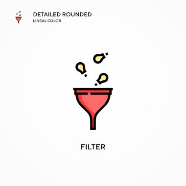 Filtre vektör simgesi. Modern vektör illüstrasyon kavramları. Düzenlemesi ve kişiselleştirmesi kolay.