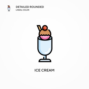 Dondurma vektör simgesi. Modern vektör illüstrasyon kavramları. Düzenlemesi ve kişiselleştirmesi kolay.
