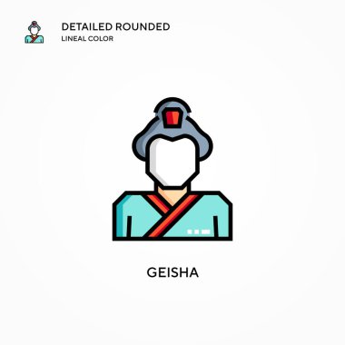 Geyşa vektör simgesi. Modern vektör illüstrasyon kavramları. Düzenlemesi ve kişiselleştirmesi kolay.