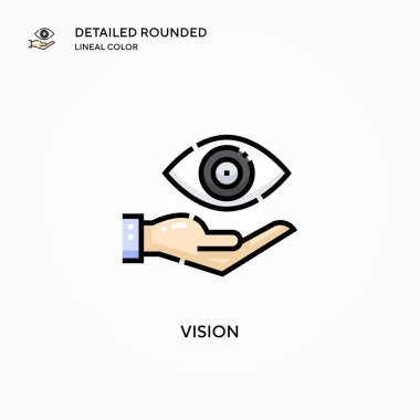 Vizyon vektör simgesi. Modern vektör illüstrasyon kavramları. Düzenlemesi ve kişiselleştirmesi kolay.
