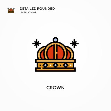 Crown vektör simgesi. Modern vektör illüstrasyon kavramları. Düzenlemesi ve kişiselleştirmesi kolay.