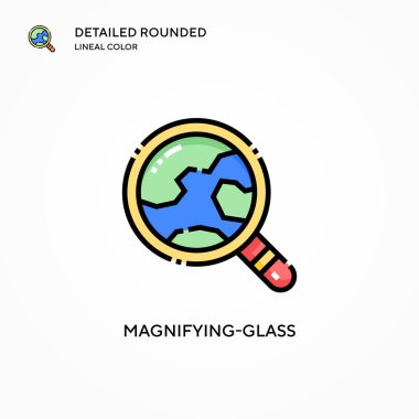 Büyüteç vektör simgesi. Modern vektör illüstrasyon kavramları. Düzenlemesi ve kişiselleştirmesi kolay.