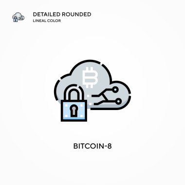 Bitcoin-8 vektör simgesi. Modern vektör illüstrasyon kavramları. Düzenlemesi ve kişiselleştirmesi kolay.