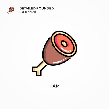 Jambon vektör simgesi. Modern vektör illüstrasyon kavramları. Düzenlemesi ve kişiselleştirmesi kolay.