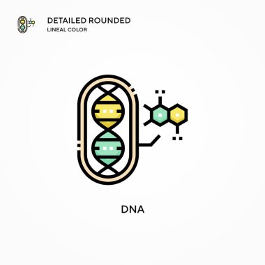 DNA vektör simgesi. Modern vektör illüstrasyon kavramları. Düzenlemesi ve kişiselleştirmesi kolay.