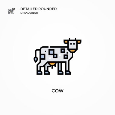 İnek vektör simgesi. Modern vektör illüstrasyon kavramları. Düzenlemesi ve kişiselleştirmesi kolay.