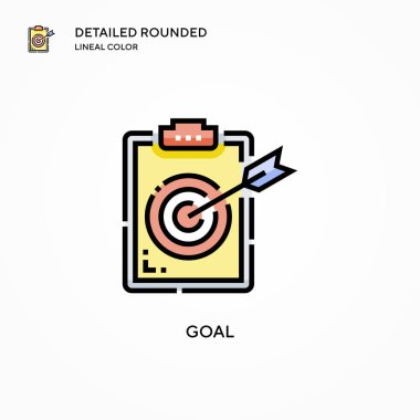 Hedef vektör simgesi. Modern vektör illüstrasyon kavramları. Düzenlemesi ve kişiselleştirmesi kolay.