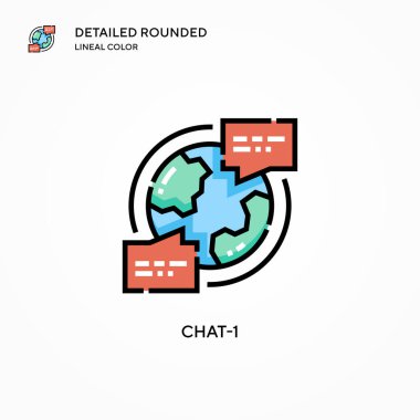 Sohbet-1 vektör simgesi. Modern vektör illüstrasyon kavramları. Düzenlemesi ve kişiselleştirmesi kolay.