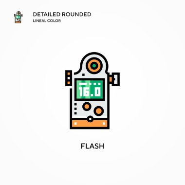 Flash vektör simgesi. Modern vektör illüstrasyon kavramları. Düzenlemesi ve kişiselleştirmesi kolay.