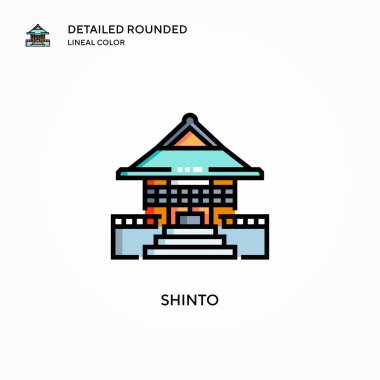 Shinto vektör simgesi. Modern vektör illüstrasyon kavramları. Düzenlemesi ve kişiselleştirmesi kolay.