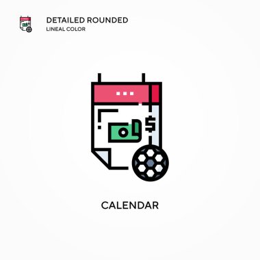 Takvim vektör simgesi. Modern vektör illüstrasyon kavramları. Düzenlemesi ve kişiselleştirmesi kolay.