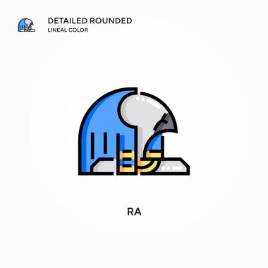 Ra vektör simgesi. Modern vektör illüstrasyon kavramları. Düzenlemesi ve kişiselleştirmesi kolay.