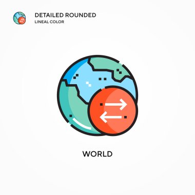 Dünya vektör simgesi. Modern vektör illüstrasyon kavramları. Düzenlemesi ve kişiselleştirmesi kolay.