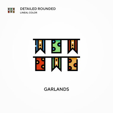 Çelenk vektör simgesi. Modern vektör illüstrasyon kavramları. Düzenlemesi ve kişiselleştirmesi kolay.