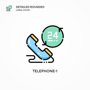 Telefon-1 vektör simgesi. Modern vektör illüstrasyon kavramları. Düzenlemesi ve kişiselleştirmesi kolay.