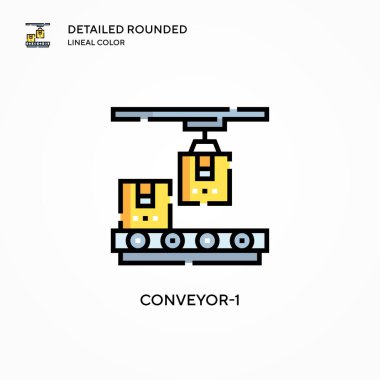 Taşıyıcı-1 vektör simgesi. Modern vektör illüstrasyon kavramları. Düzenlemesi ve kişiselleştirmesi kolay.