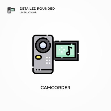 Kamera vektör simgesi. Modern vektör illüstrasyon kavramları. Düzenlemesi ve kişiselleştirmesi kolay.