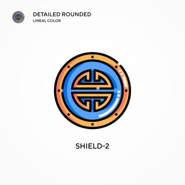 Kalkan-2 vektör simgesi. Modern vektör illüstrasyon kavramları. Düzenlemesi ve kişiselleştirmesi kolay.