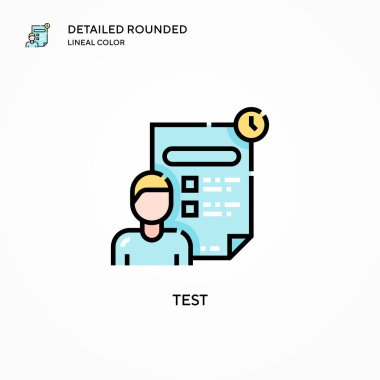 Test vektör simgesi. Modern vektör illüstrasyon kavramları. Düzenlemesi ve kişiselleştirmesi kolay.