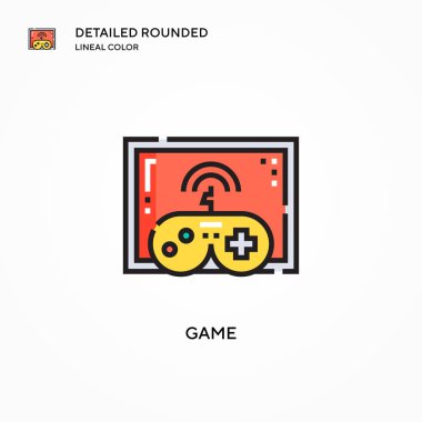 Oyun vektör simgesi. Modern vektör illüstrasyon kavramları. Düzenlemesi ve kişiselleştirmesi kolay.