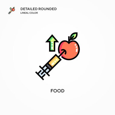 Yiyecek vektör simgesi. Modern vektör illüstrasyon kavramları. Düzenlemesi ve kişiselleştirmesi kolay.