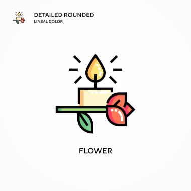 Çiçek vektör simgesi. Modern vektör illüstrasyon kavramları. Düzenlemesi ve kişiselleştirmesi kolay.