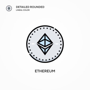 Ethereum vektör simgesi. Modern vektör illüstrasyon kavramları. Düzenlemesi ve kişiselleştirmesi kolay.