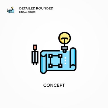 Vektör simgesini kavra. Modern vektör illüstrasyon kavramları. Düzenlemesi ve kişiselleştirmesi kolay.