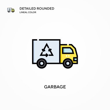 Çöp vektörü simgesi. Modern vektör illüstrasyon kavramları. Düzenlemesi ve kişiselleştirmesi kolay.