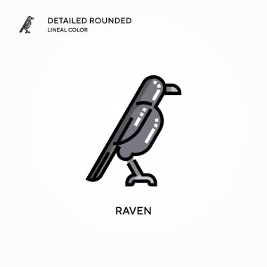 Kuzgun vektör simgesi. Modern vektör illüstrasyon kavramları. Düzenlemesi ve kişiselleştirmesi kolay.