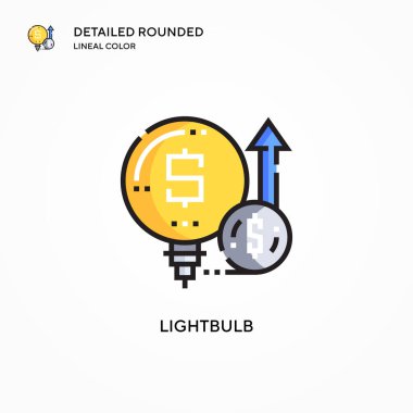 Ampul vektör simgesi. Modern vektör illüstrasyon kavramları. Düzenlemesi ve kişiselleştirmesi kolay.