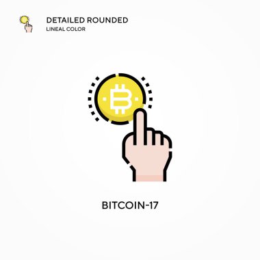 Bitcoin-17 vektör simgesi. Modern vektör illüstrasyon kavramları. Düzenlemesi ve kişiselleştirmesi kolay.