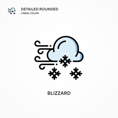 Kar fırtınası vektör ikonu. Modern vektör illüstrasyon kavramları. Düzenlemesi ve kişiselleştirmesi kolay.