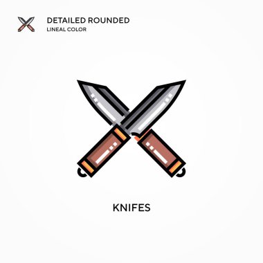 Bıçaklar vektör simgesi. Modern vektör illüstrasyon kavramları. Düzenlemesi ve kişiselleştirmesi kolay.