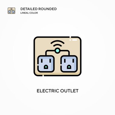 Elektrik çıkış vektörü simgesi. Modern vektör illüstrasyon kavramları. Düzenlemesi ve kişiselleştirmesi kolay.