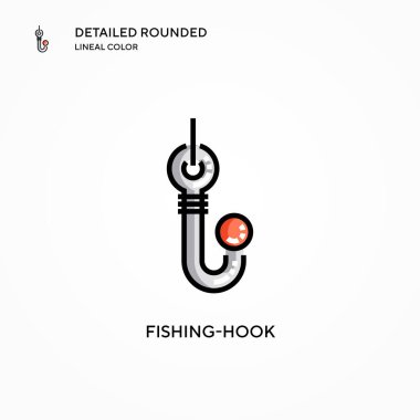 Balık kancası vektör simgesi. Modern vektör illüstrasyon kavramları. Düzenlemesi ve kişiselleştirmesi kolay.