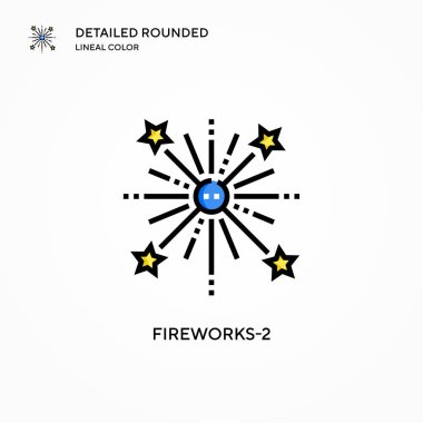 Havai fişek-2 vektör ikonu. Modern vektör illüstrasyon kavramları. Düzenlemesi ve kişiselleştirmesi kolay.