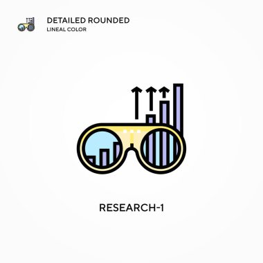 Araştırma-1 vektör simgesi. Modern vektör illüstrasyon kavramları. Düzenlemesi ve kişiselleştirmesi kolay.